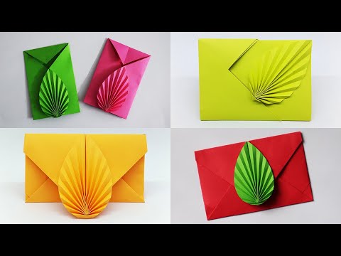 4 Best Envelopes Instructions ✉ Leaf Envelope | Crafts for School