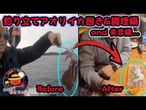 【料理編】釣果のアオリイカを捌く!食す!!【失恋編】