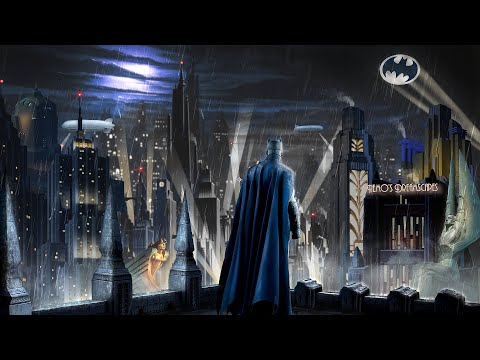 Heavy Rain in Gotham City Ambience (oldies music dreamscape, heavy rain sounds, Batman inspired ASMR