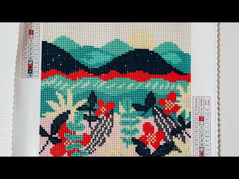 Completed Tropical Landscape | DIAMOND ART CLUB