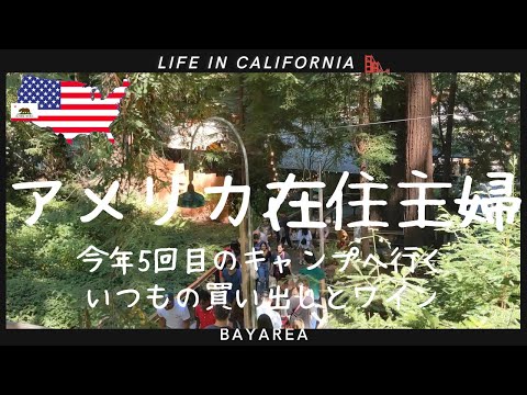 【アメリカ在住日本人家族】庭でぶどう狩り｜今年5回目のキャンプへ｜ミステリー体験｜今週のCOSTCO、Trader Joe's買い出し｜ワイン