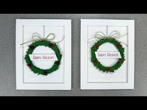 12 Days of Christmas Craft Along - Day 6 - Wreath on Shiplap Card