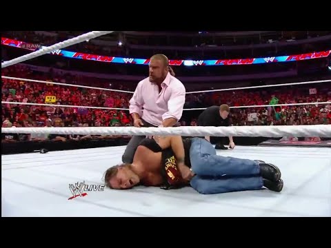 Brock Lesnar breaks Shawn Michaels Arm - RAW 13 August 2012