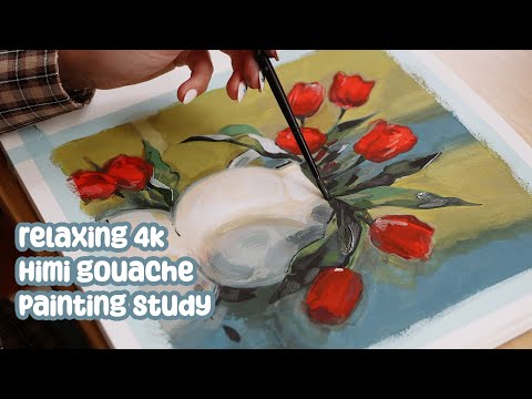 Painting with my Himi Gouache Set ✦ still life study