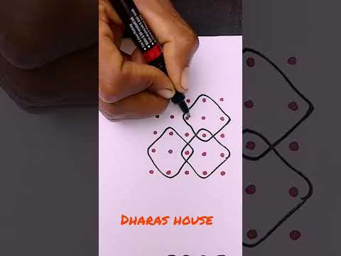 5×5dots simple sikku kolam||small sikku kolam||dharas house||#shortsvideos