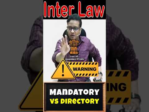 Mandatory and Directory provisions in Law | CA Siddharth Agarwal