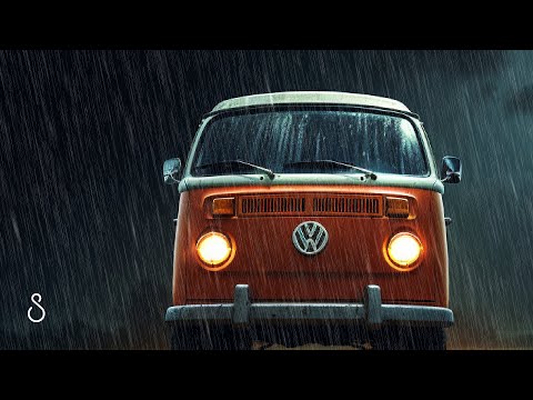 Rain On VW Camper With Thunder💧Black Screen | 12 Hours | Sleep In Series