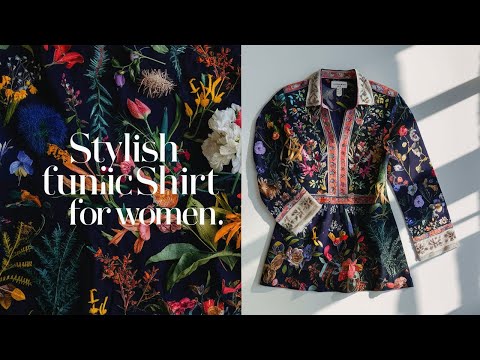 Stylish Floral Tunic Shirt for Women   Nandashe 3  2 1