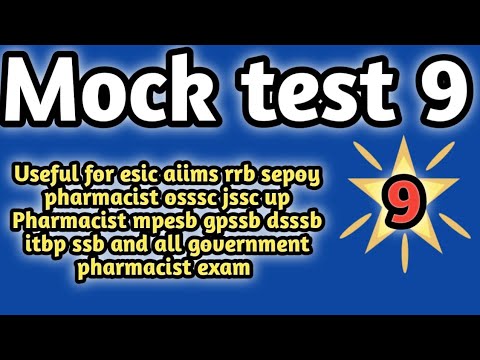 mock test 9 forgovernmentpharmacistexam preparation#rrbpharmacistexam#ossscpharmacistandmphwexam2024