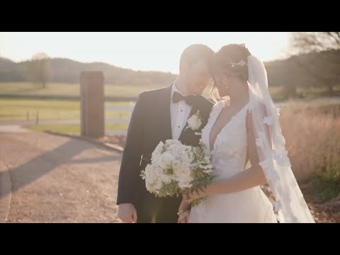 Stunning Golden Hour Pursell Farms Wedding First Glimpse | Cara & Parker