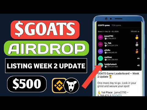 Goats Airdrop Listing Date | GOATS Game Leaderboard – Week 2 Update | Goat Price Prediction Update