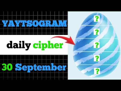 yaytsogram cipher 30 september | yaytsogram cipher | yaytsogram daily chiper today | yaytsogram code