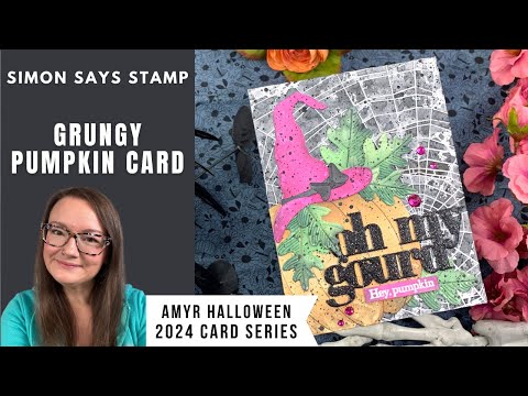 Grungy Witchy Pumpkin Card | AmyR Halloween 2024 Card Series #23