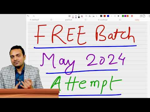 Free Batch of Costing for Reappearing students| May 2024 Attempt| Cost and Management Accounting