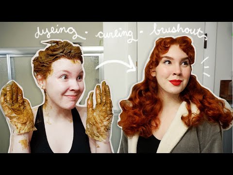 My ENTIRE Hair Routine (dyeing, curling, brushout!)