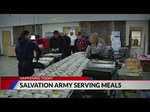 Salvation Army serving meals on Christmas Eve