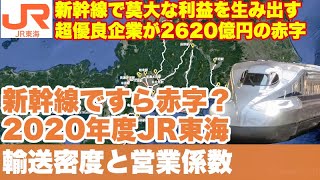 【新幹線も赤字？】2020年度のJR東海輸送密度と営業係数を考察