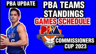 PBA update today Games Schedule December 10 - 16| Pba Commissioners Cup 2023 Standings