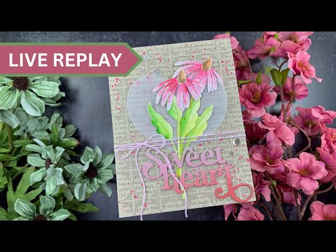 🟣LIVE REPLAY! Painting with the NEW Distress Watercolor Pencils | SSS Charming Daisy Wafer Die