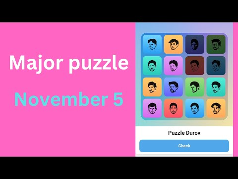 5 November major puzzle durov Solved Today |Major Daily combo card 5 November|Major Puzzle Solution