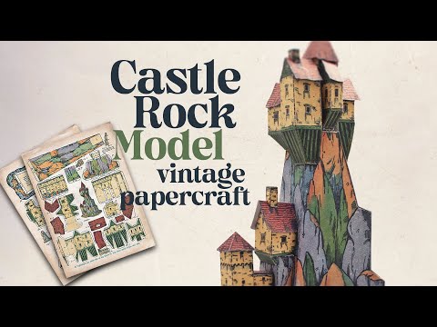 Vintage Castle Rock Model Diorama (vintage papercraft)