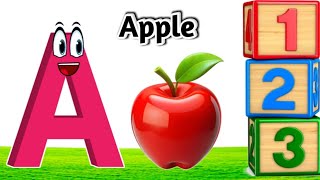 ABC Songs | A for Apple | 123 | one two three | Kids Abc Learning | Alphabets A to Z