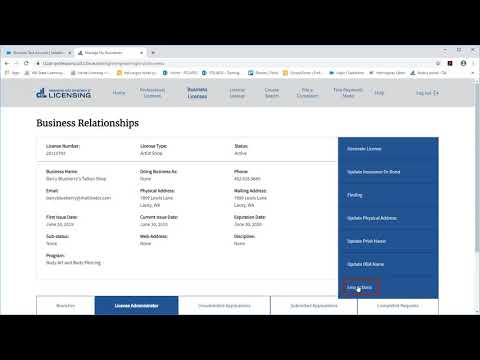 Portal overview for business licenses