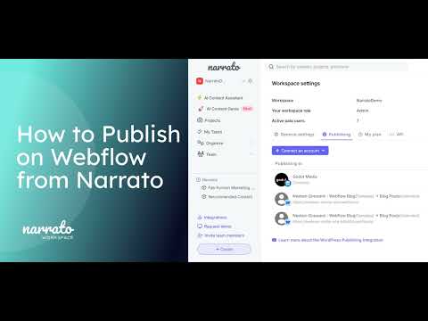 How to Publish Content to Webflow from Narrato