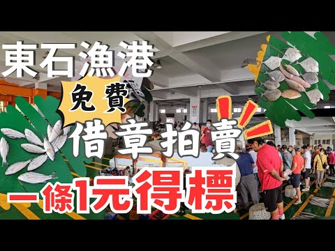 嘉義東石漁港：租章流程介紹丨一條小魚1塊丨1公斤小花蟹280丨一次拍到6種魚丨虎蝦1公斤拍1100丨小白帶1公斤10塊沒人標丨滿地魚貨拍了2輪