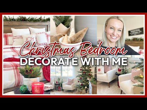 COZY CHRISTMAS BEDROOM 2023 DECORATE WITH ME | CHRISTMAS DECORATING IDEAS