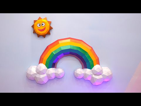 How to make 3D Rainbow Cloud Sun with Paper | Rainbow PaperCraft