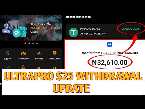 ULTRAPRO $25 USDT BONUS WITHDRAWAL UPDATE