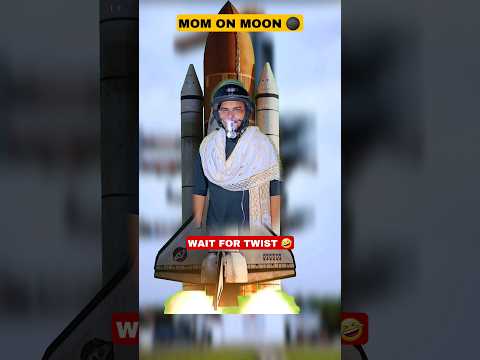 Mom On Moon 🌑🤣 #shorts #funny #comedy #aruj