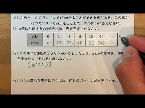 2021 1学年 4章 1節 関数〜変域の意味〜