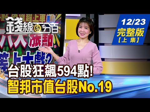 【錢線百分百】20241223完整版(上集)《台股飆594點!今年第6大漲點 後一周等大戲? 智邦市值登台股NO.19 網通超級英雄出列!》│非凡財經新聞│