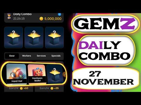 gemz daily combo 27 november | gemz today combo card | gemz daily cipher today 27 november