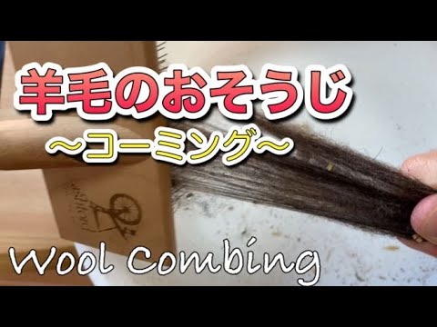 【糸紡ぎ・準備】羊毛をコーミングする／Wool Combing／羊毛／解毛／国産サフォーク