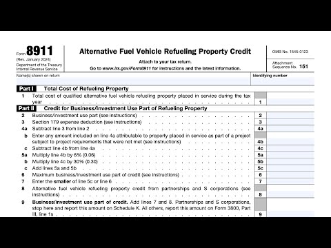 IRS Form 8911 walkthrough (Alternative Fuel Vehicle Refueling Property Credit)