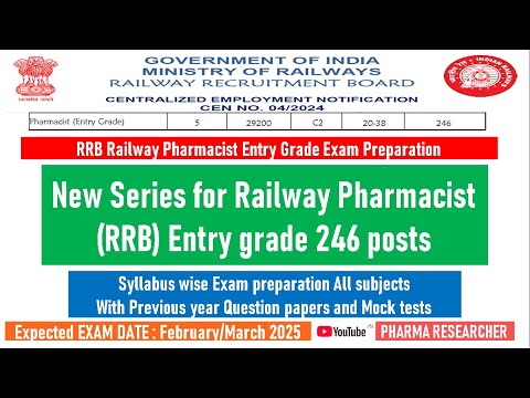 Railway Pharmacist Exam Preparation 2024-25 II Syllabus discussion II Preparation strategy