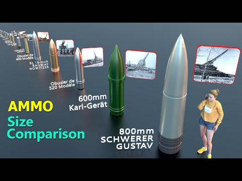 Smallest to Historical Largest Ammunition Size Comparison