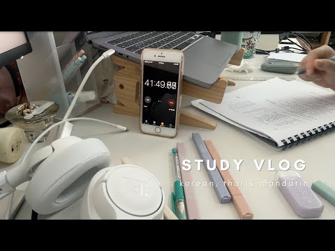 Weekend Study Timelapse ✍🏻 Korean, Thai and Mandarin language 🇰🇷🇹🇭🇨🇳