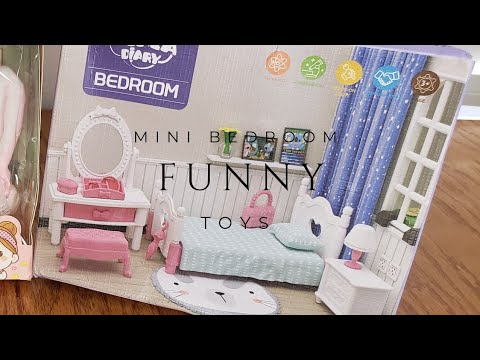 5 Minutes Satisfying with Unboxing Mini Bedroom Set/Mini Toys/Cute Bedroom/Mini Furniture/ ASMR