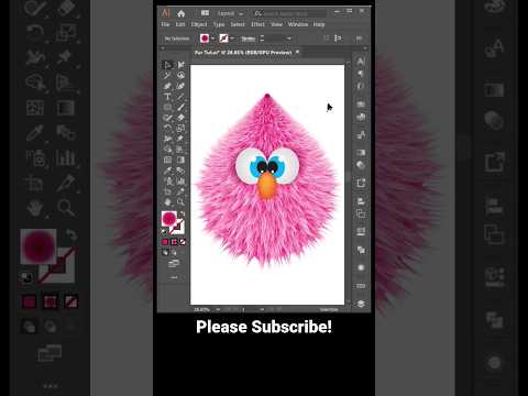 How to create a hairy Cartoon in Adobe Illustrator #shorts #illustrator #graphicdesign