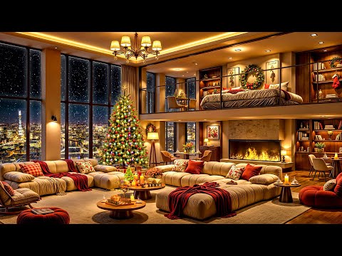 Cozy Apartment Ambience with Smooth Piano Jazz Music 🎄 Christmas Songs 2025 for Stress Relief, Sleep