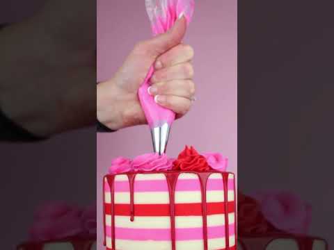 Striped Valentine's Day Cake