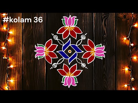 Navaratri special lotus flower kolam 😇 day 6 ❤️