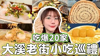 【最強攻略】一天20家大溪老街平民美食！70元神級蝦仁腸粉 / 老街花生糖始祖 / 喝過最強的普洱茶，吃到不想回家了😋