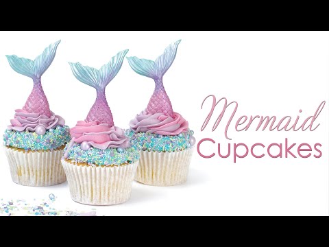 Mermaid Tail Cupcakes Tutorial - with 2 Tone Buttercream & Sprinkles