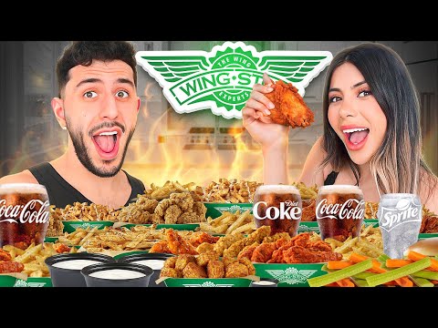 Eating the ENTIRE Wingstop Menu! 10,000 CALORIE MUKBANG