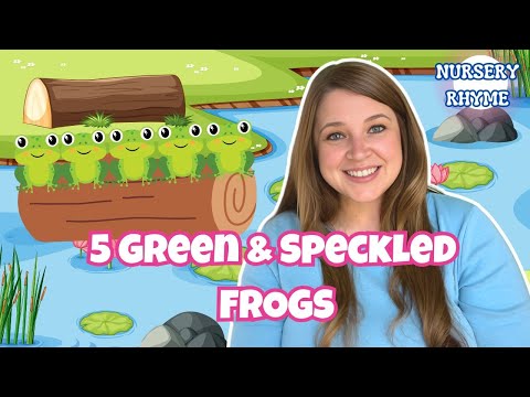 5 Green and Speckled Frogs Toddler Nursery Rhyme #toddlersongs